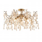 Waterfall - Aged Gold 3 Light Ceiling Lamp with Amber Glass Teardrops Waterfall - Aged Gold 3 Light Ceiling Lamp with Amber Glass Teardrops