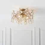 Waterfall - Aged Gold 3 Light Ceiling Lamp with Amber Glass Teardrops Waterfall - Aged Gold 3 Light Ceiling Lamp with Amber Glass Teardrops