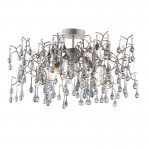 Waterfall - Aged Silver 3 Light Ceiling Lamp with Smokey Glass Teardrops Waterfall - Aged Silver 3 Light Ceiling Lamp with Smokey Glass Teardrops