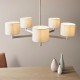 - Downtown - Matt Nickel with Taupe Shade 5 Light Large Pendant Ambience-63823 - Downtown - Matt Nickel with Taupe Shade 5 Light Large Pendant