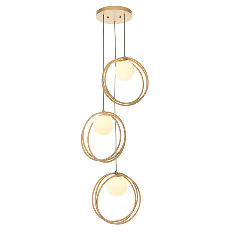 Ambience-63826 - Rings - Brushed Gold Cluster with Gloss Opal Glass
