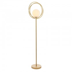 Emilio - Brushed Gold Floor Lamp with Gloss Opal Glass Emilio - Brushed Gold Floor Lamp with Gloss Opal Glass