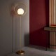 Ambience-63828 - Rings - Brushed Gold Floor Lamp with Gloss Opal Glass