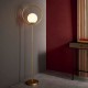 Ambience-92492 - Rings - Brushed Gold Floor Lamp with Gloss Opal Glass