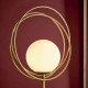 Ambience-92492 - Rings - Brushed Gold Floor Lamp with Gloss Opal Glass