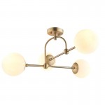 Moon - Matt Antique Brass 4 Light Semi Flush with Opal Glass  Moon - Matt Antique Brass 4 Light Semi Flush with Opal Glass