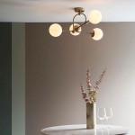 Moon - Matt Antique Brass 4 Light Semi Flush with Opal Glass  Moon - Matt Antique Brass 4 Light Semi Flush with Opal Glass