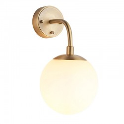 Moon - Matt Antique Brass Wall Lamp with Opal Glass 