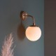 Ambience-63852 - Moon - Matt Antique Brass Wall Lamp with Opal Glass
