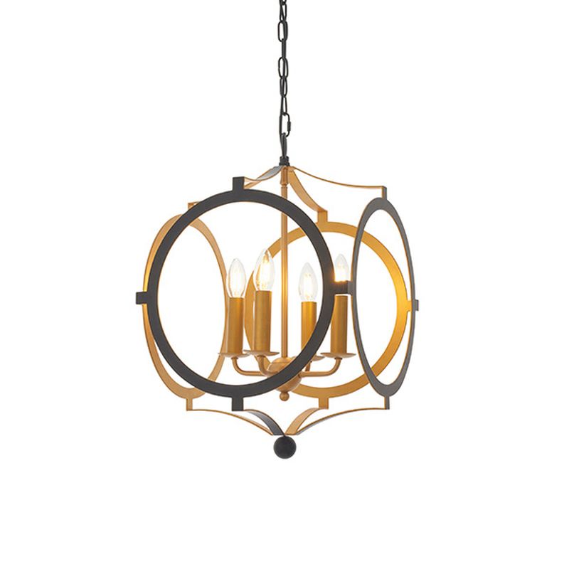 - Palladian - Matt Black 4 Light Pendant with Inner Gold Ambience-63864 - Palladian - Matt Black 4 Light Pendant with Inner Gold