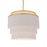 Tropicana - Matt Gold 3 Light Pendant with White Tassels Shade Tropicana - Matt Gold 3 Light Pendant with White Tassels Shade