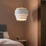 Tropicana - Matt Gold 3 Light Pendant with White Tassels Shade Tropicana - Matt Gold 3 Light Pendant with White Tassels Shade