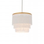 Tropicana - Matt Gold Pendant with White Tassels Shade Tropicana - Matt Gold Pendant with White Tassels Shade