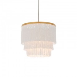 Tropicana - Matt Gold Pendant with White Tassels Shade