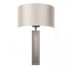 Meechum - Brushed Bronze Wall Lamp with Mink Satin Shade Meechum - Brushed Bronze Wall Lamp with Mink Satin Shade