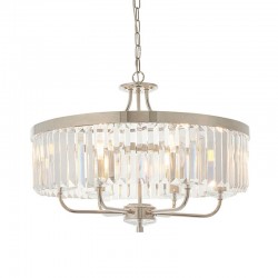 Mephisto - Bright Nickel 6 Light Pendant with Clear Crystal Mephisto - Bright Nickel 6 Light Pendant with Clear Crystal