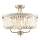 Ambience-90264 - Mephisto - Bright Nickel 3 Light Ceiling Lamp with Clear Crystal