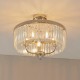 Ambience-90264 - Mephisto - Bright Nickel 3 Light Ceiling Lamp with Clear Crystal