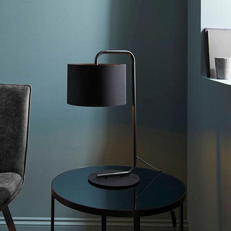 - Hidden - Satin Black Table Lamp with Black Shade Ambience-63877 - Hidden - Satin Black Table Lamp with Black Shade