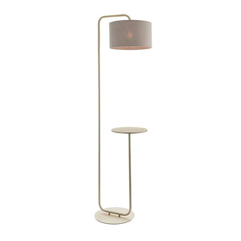 Ambience-63878 - Hidden - Satin Champagne Floor Lamp with Grey Shade