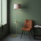 - Hidden - Satin Champagne Floor Lamp with Grey Shade Ambience-63878 - Hidden - Satin Champagne Floor Lamp with Grey Shade