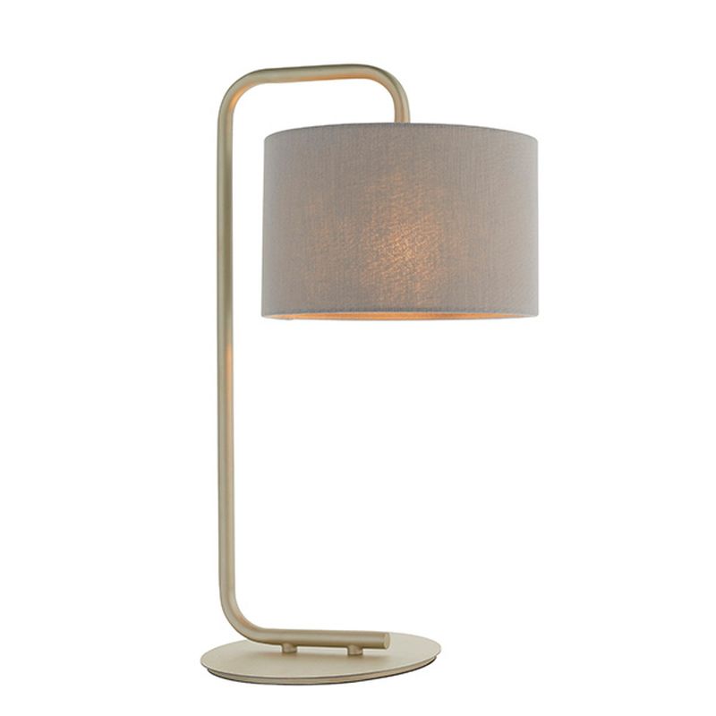 Ambience-63879 - Hidden - Satin Champagne Table Lamp with Grey Shade