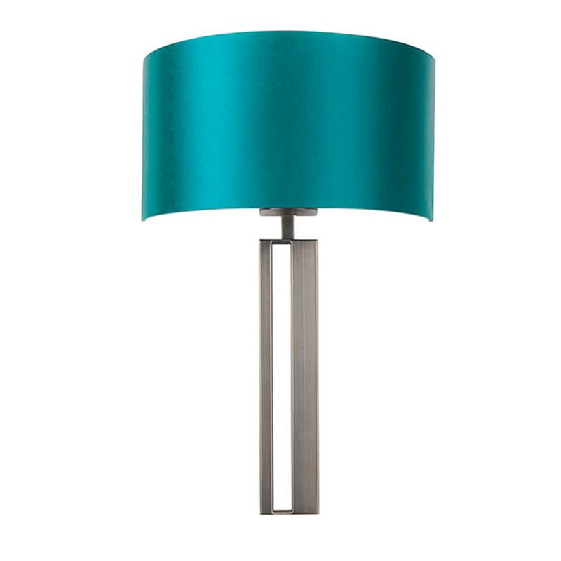 Ambience-63883 - Meechum - Brushed Bronze Wall Lamp with Teal Satin Shade
