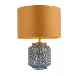 Ritzy - Cobalt Glass Table Lamp with Gold Satin Shade Ritzy - Cobalt Glass Table Lamp with Gold Satin Shade