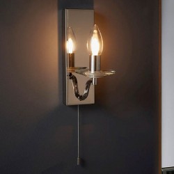 Garland - Bathroom Chrome Wall Lamp with Crystal Detail Garland - Bathroom Chrome Wall Lamp with Crystal Detail