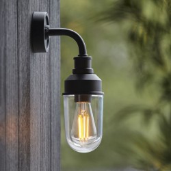 Osiris - Outdoor Black Wall Lamp with Glass Shade Osiris - Outdoor Black Wall Lamp with Glass Shade