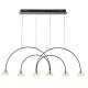 Ambience-63910 - Bolden - Matt Black LED over Island Fitting with Clear Crystal