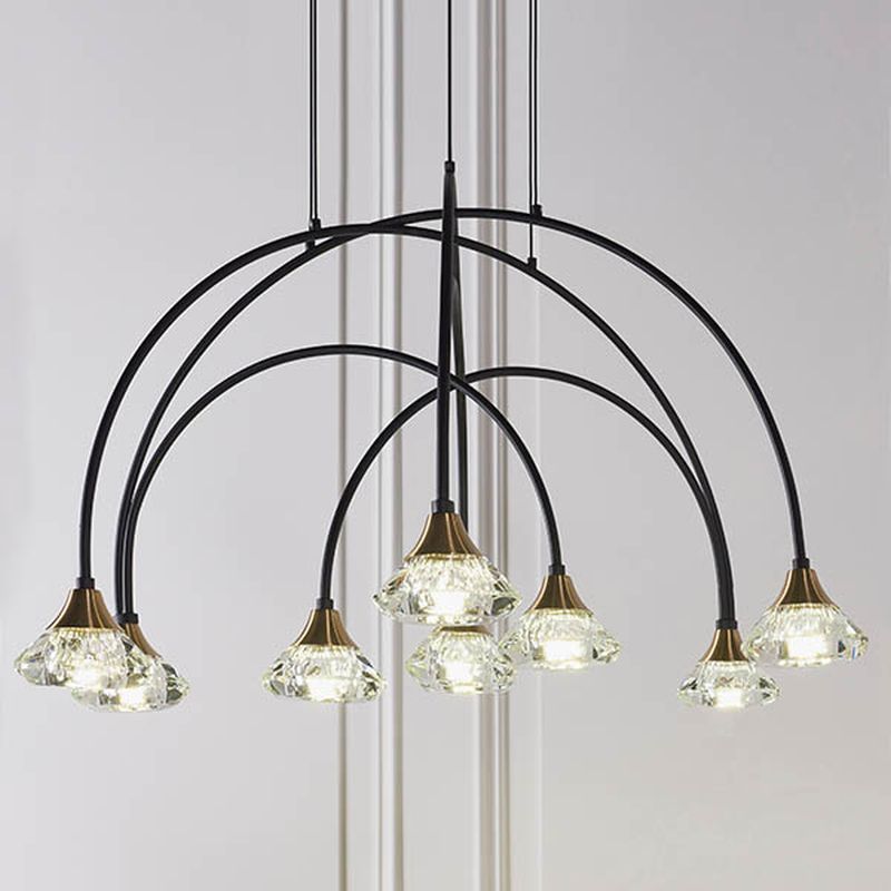 - Bolden - Matt Black LED Pendant with Clear Crystal Ambience-63911 - Bolden - Matt Black LED Pendant with Clear Crystal