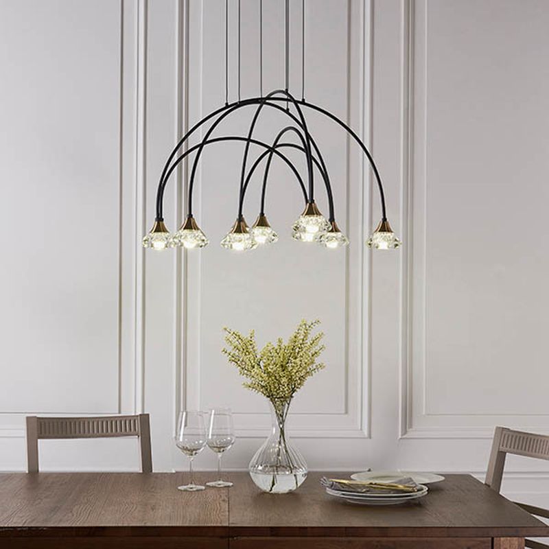 Ambience-63911 - Bolden - Matt Black LED Pendant with Clear Crystal