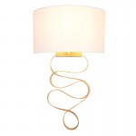 Mergen - Gold Ribbon Wall Lamp with Ivory Shade Mergen - Gold Ribbon Wall Lamp with Ivory Shade