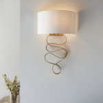 Mergen - Gold Ribbon Wall Lamp with Ivory Shade Mergen - Gold Ribbon Wall Lamp with Ivory Shade
