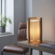 - Cinnamon - Vintage White with Wooden Geometric Table Lamp Ambience-64826 - Cinnamon - Vintage White with Wooden Geometric Table Lamp