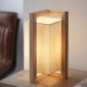 Ambience-64826 - Cinnamon - Vintage White with Wooden Geometric Table Lamp