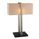 Ambience-64827 - Affair -  Satin Nickel with Black & Natural Linen Table Lamp