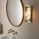 Ambience-64841 - Mignon - Bathroom Satin Gold Wall Lamp with Ribbed Glass Shade