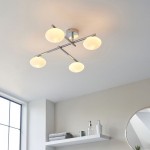 Mobias - Bathroom Chrome 4 Light Ceiling Lamp with Opal Glass Shades Mobias - Bathroom Chrome 4 Light Ceiling Lamp with Opal Glass Shades