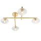 Ambience-64846 - Insight - Bathroom Satin Gold 4 Light Ceiling Lamp with Ribbed Glass Shade