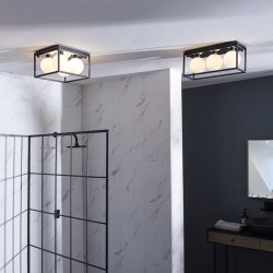 Zona - Bathroom Black Ceiling Lamp with White Glass Shades Zona - Bathroom Black Ceiling Lamp with White Glass Shades