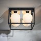 Ambience-64847 - Iconic - Bathroom Black Ceiling Lamp with White Glass Shades