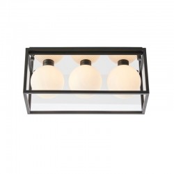 Zona - Bathroom Black Ceiling Lamp with White Glass Shades Zona - Bathroom Black Ceiling Lamp with White Glass Shades