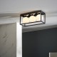 Ambience-64848 - Iconic - Bathroom Black Ceiling Lamp with White Glass Shades