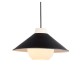 Ambience-64851 - Ionia - Black Pendant with White Glass Shade