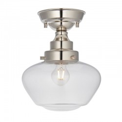 Camberley - Bright Nickel Semi Flush with Clear Glass Camberley - Bright Nickel Semi Flush with Clear Glass