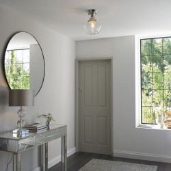 Camberley - Bright Nickel Semi Flush with Clear Glass Camberley - Bright Nickel Semi Flush with Clear Glass