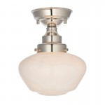 Camberley - Bright Nickel Semi Flush with White Opal Glass Camberley - Bright Nickel Semi Flush with White Opal Glass