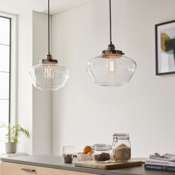Camberley - Bright Nickel Pendant with Clear Glass Camberley - Bright Nickel Pendant with Clear Glass